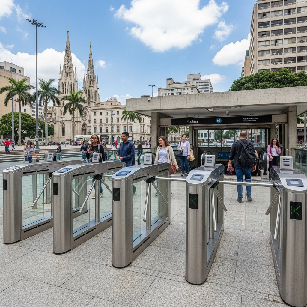 Catracas na Praça da Sé